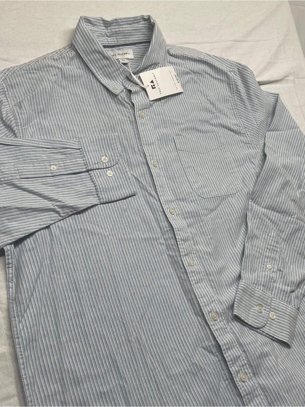 Light Blue Striped Button-Down Shirt by Free Assembly